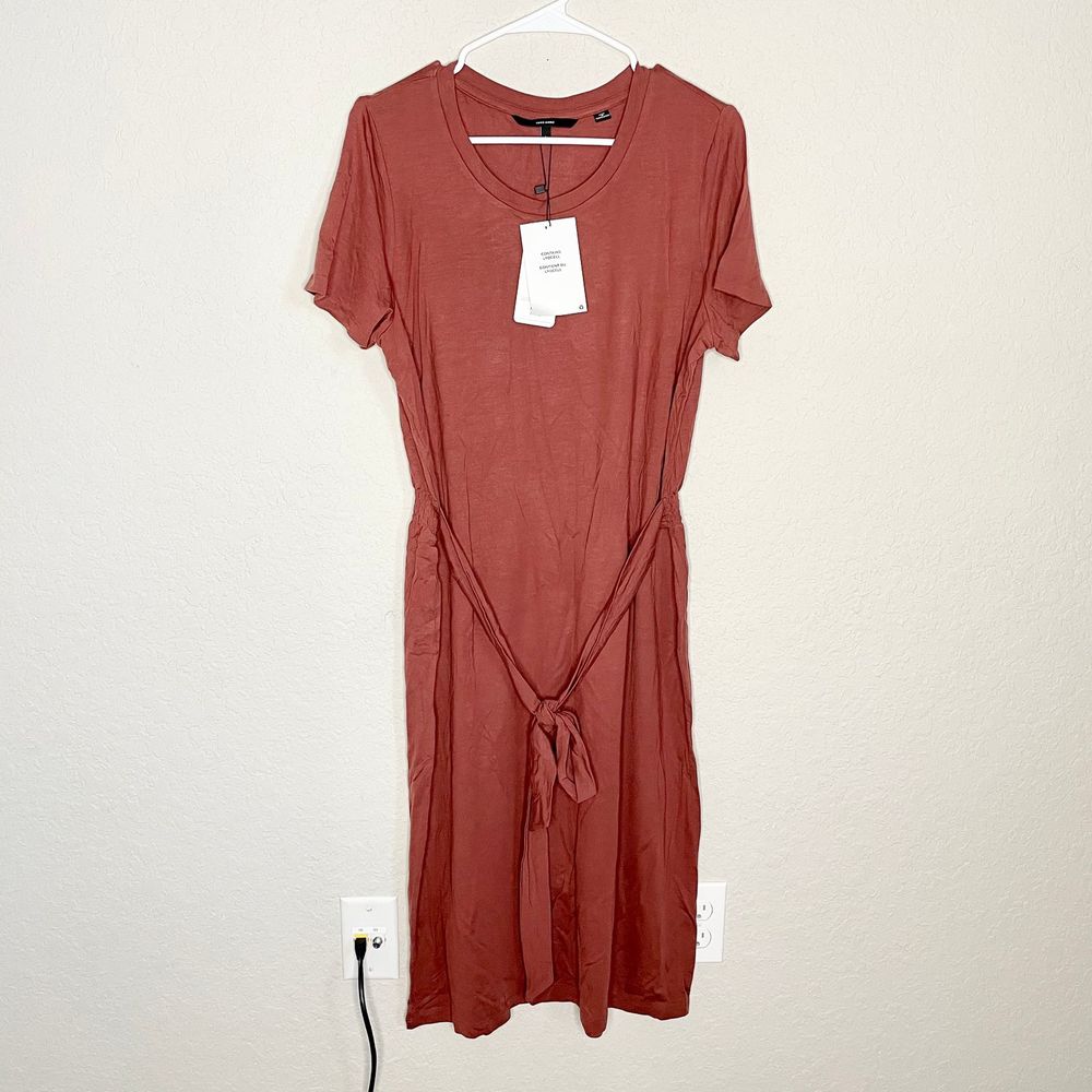 Vero Moda Bianca Dress Tie Waist Mahogany - Picture 5 of 9